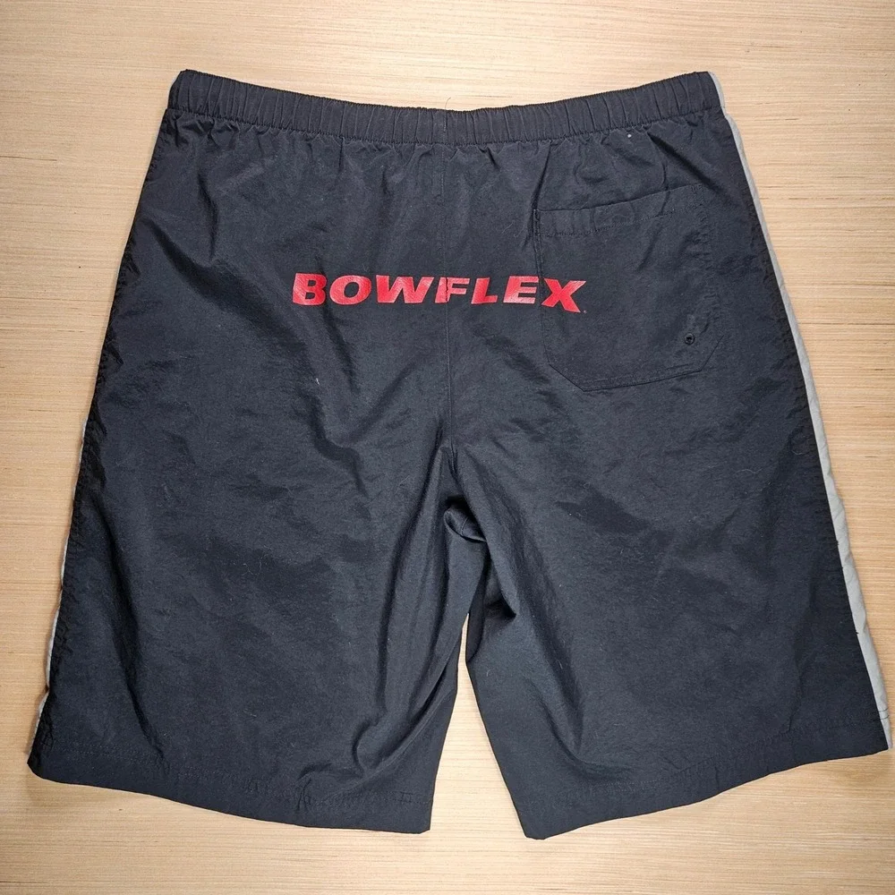Vintage Y2K Nike Bowflex Athletic Shorts Men XXL Black Gray Gym Workout Training